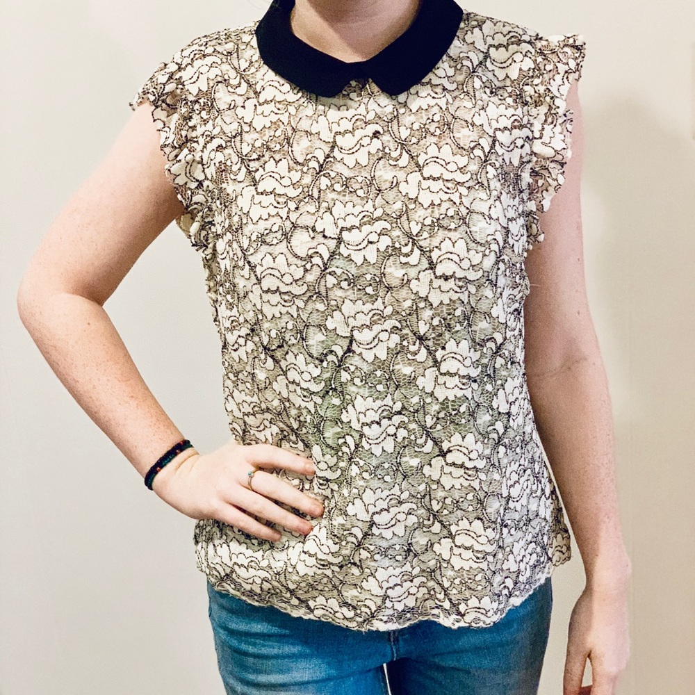 Super Cute Preppy Lace Top